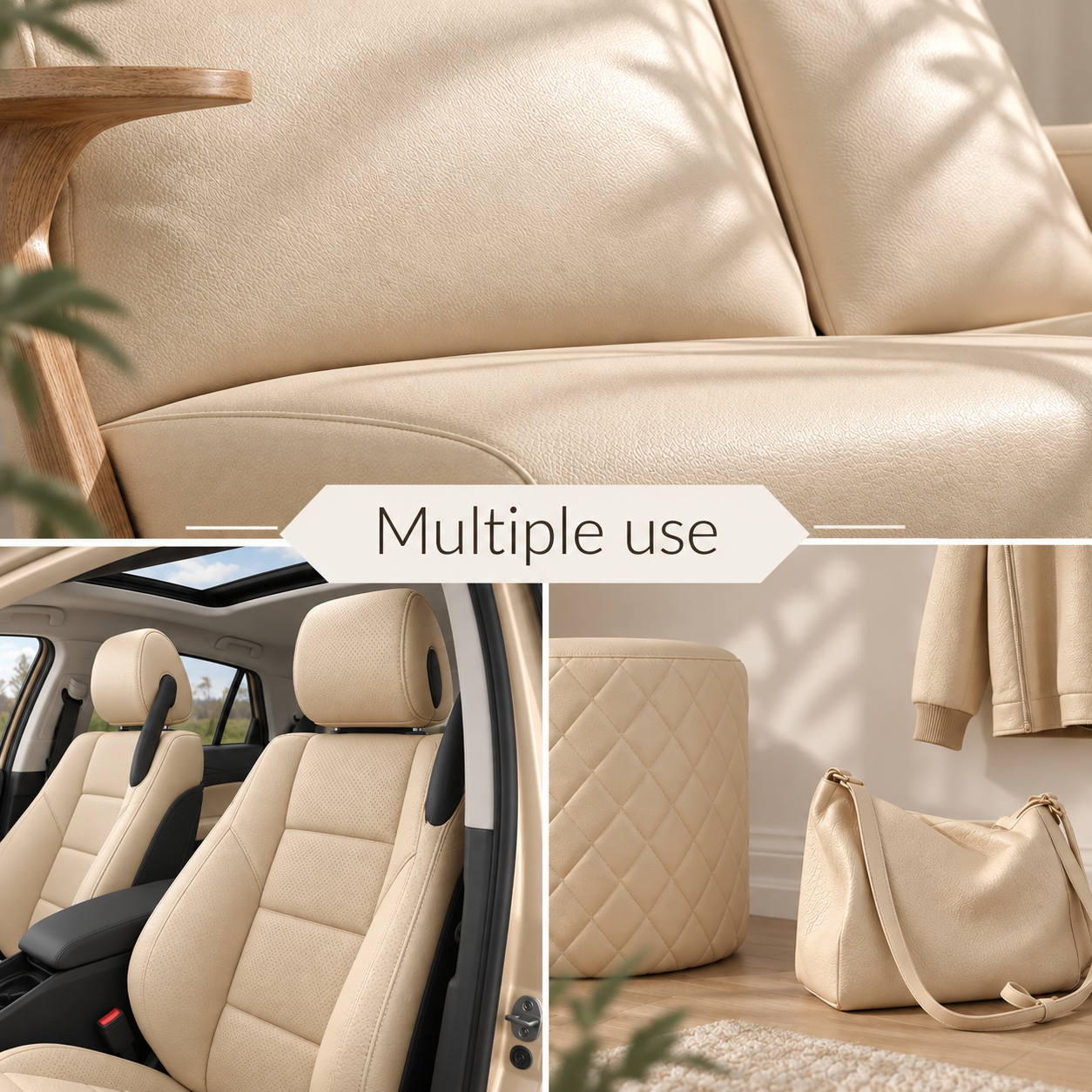 Folie piele ecologica autoadeziva crem deschis 85x300 cm - Luxer [4]
