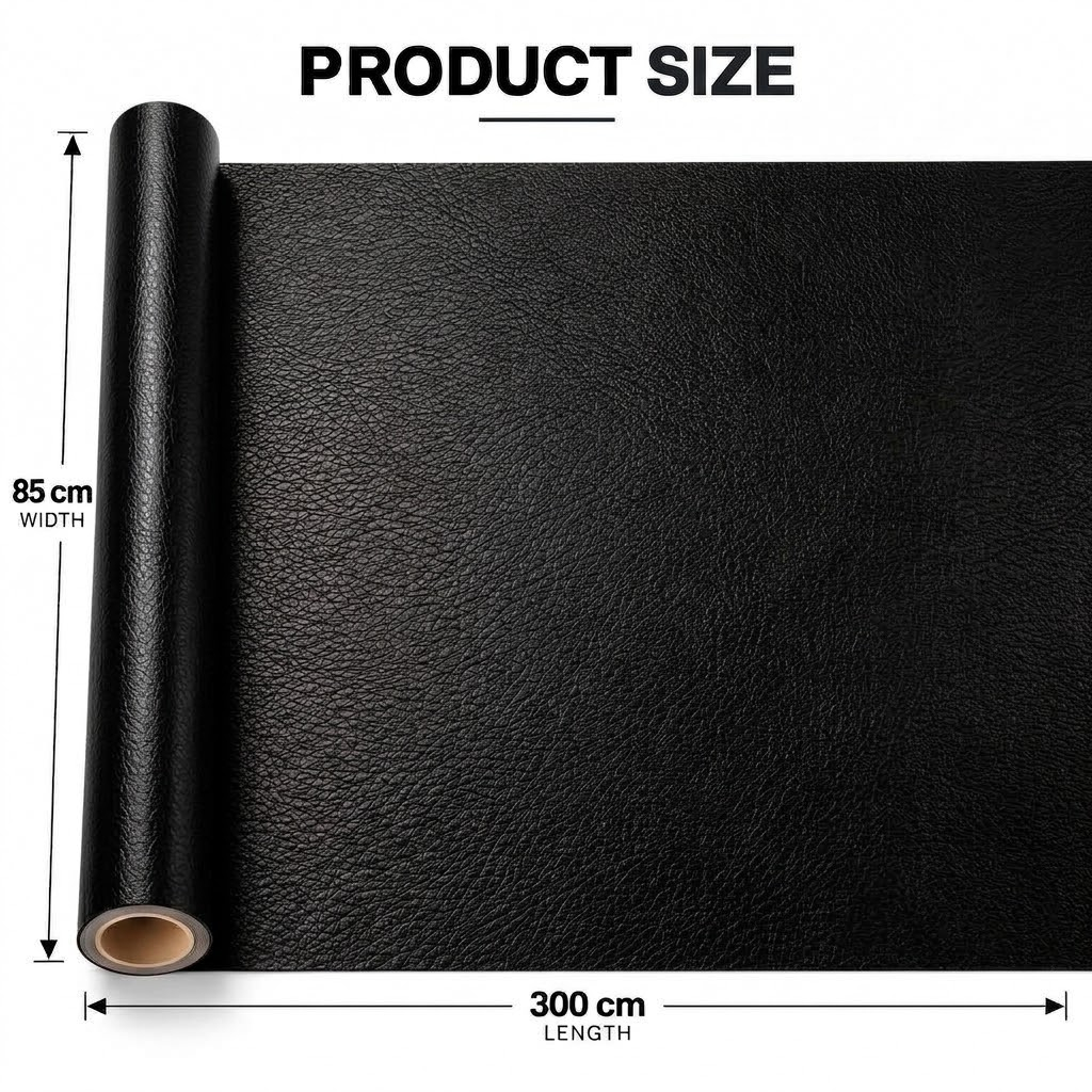 Folie piele ecologica autoadeziva neagra 85x300 cm - Luxer [2]