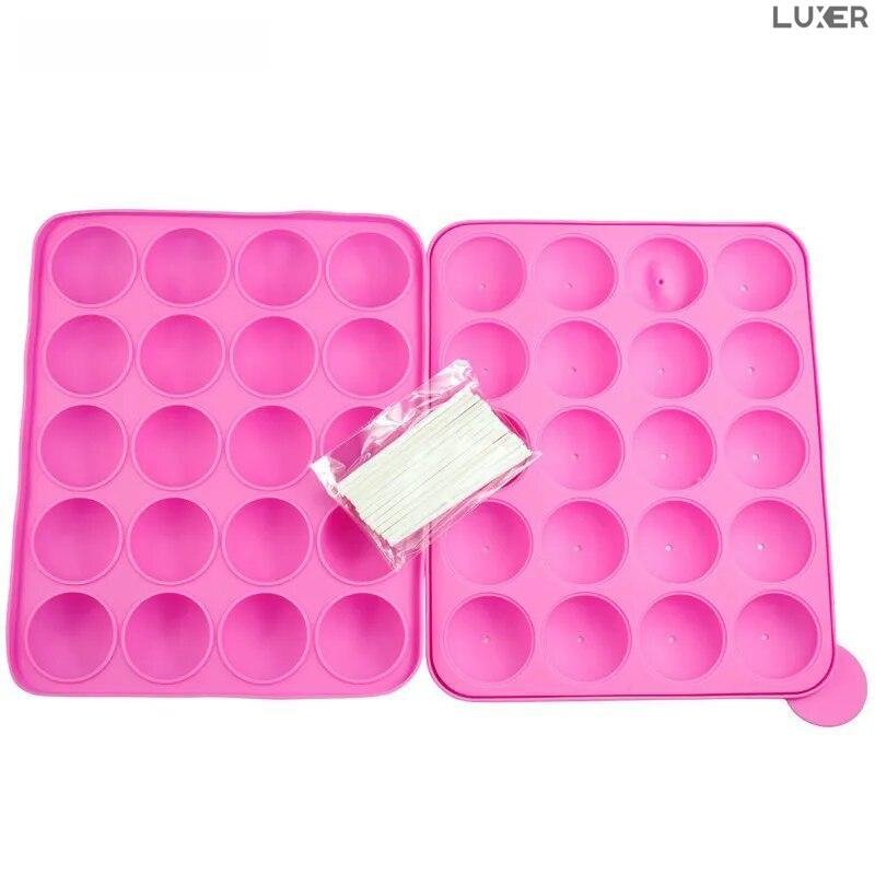 Forma din Silicon pentru Candy Bar, 20 Acadele de Ciocolata, Jeleu, Zahar, Forma Cake Pops, Multifunctionala, Rezistenta intre -40°C si +230°C, 18 x 22.5 cm, Luxer, Forma din silicon pentru acadele de ciocolata, jeleuri, zahar, matrita dulciuri pentru cuptor sau congelator, ideal pentru gatit cu copii, din silicon [5]
