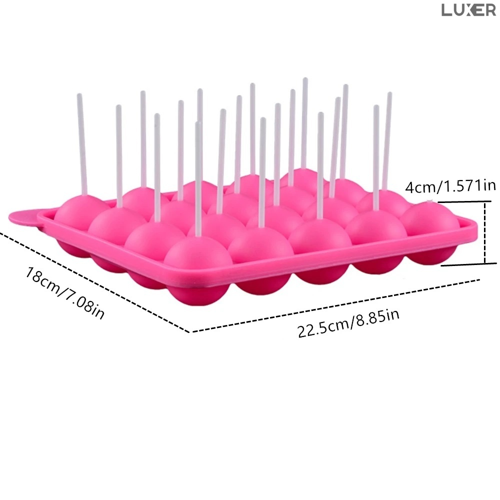 Forma din Silicon pentru Candy Bar, 20 Acadele de Ciocolata, Jeleu, Zahar, Forma Cake Pops, Multifunctionala, Rezistenta intre -40°C si +230°C, 18 x 22.5 cm, Luxer, Forma din silicon pentru acadele de ciocolata, jeleuri, zahar, matrita dulciuri pentru cuptor sau congelator, ideal pentru gatit cu copii, din silicon [10]
