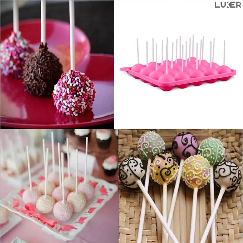 Forma din Silicon pentru Candy Bar, 20 Acadele de Ciocolata, Jeleu, Zahar, Forma Cake Pops, Multifunctionala, Rezistenta intre -40°C si +230°C, 18 x 22.5 cm, Luxer, Forma din silicon pentru acadele de ciocolata, jeleuri, zahar, matrita dulciuri pentru cuptor sau congelator, ideal pentru gatit cu copii, din silicon [7]