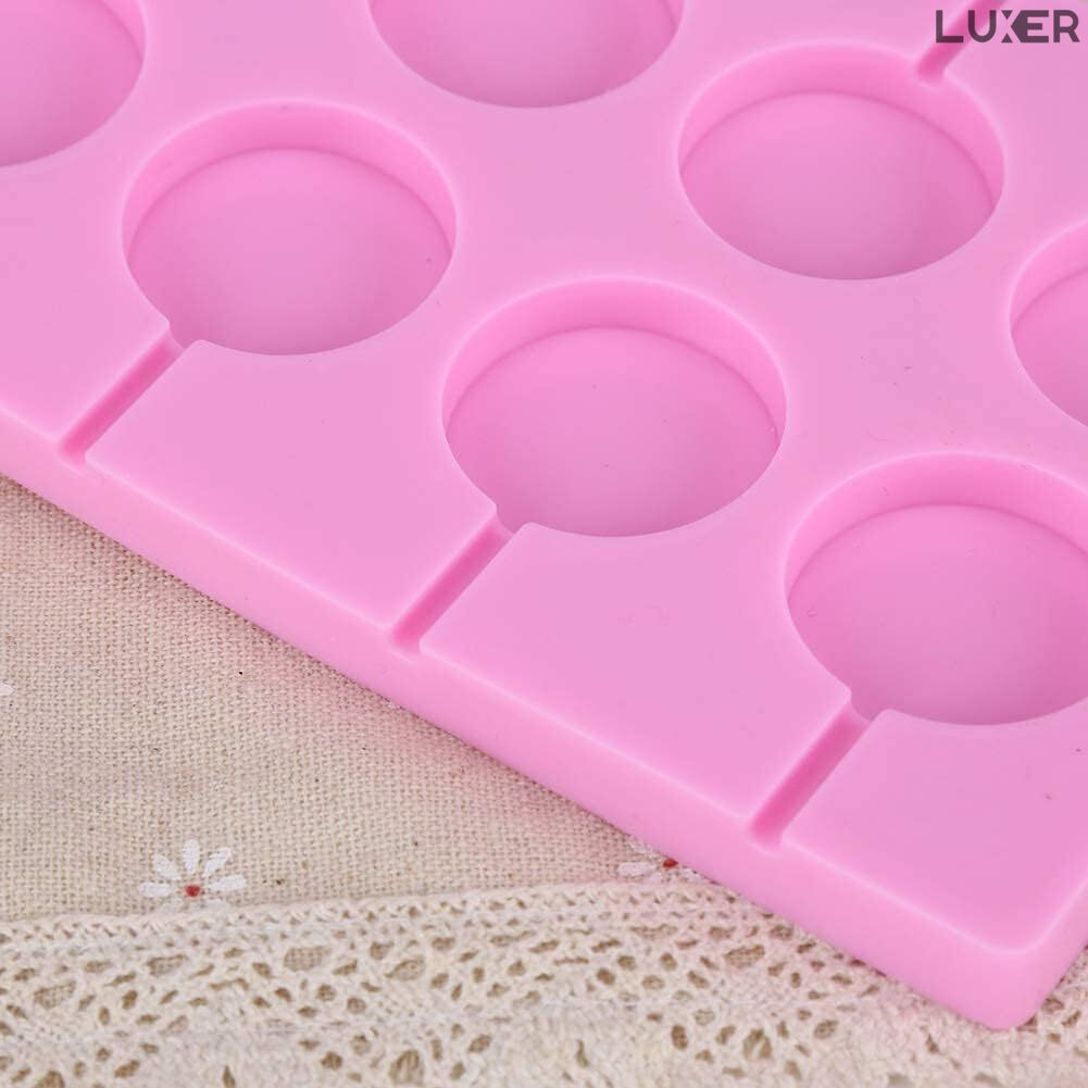 Forma din Silicon pentru 12 Acadele de Ciocolata, Jeleu, Zahar, Multifunctionala, Rezistenta intre -40°C si +230°C, 26.5 x 12 cm, Luxer, Forma din silicon pentru acadele de ciocolata, jeleuri, zahar, matrita dulciuri pentru cuptor sau congelator, ideal pentru gatit cu copii, din silicon [8]