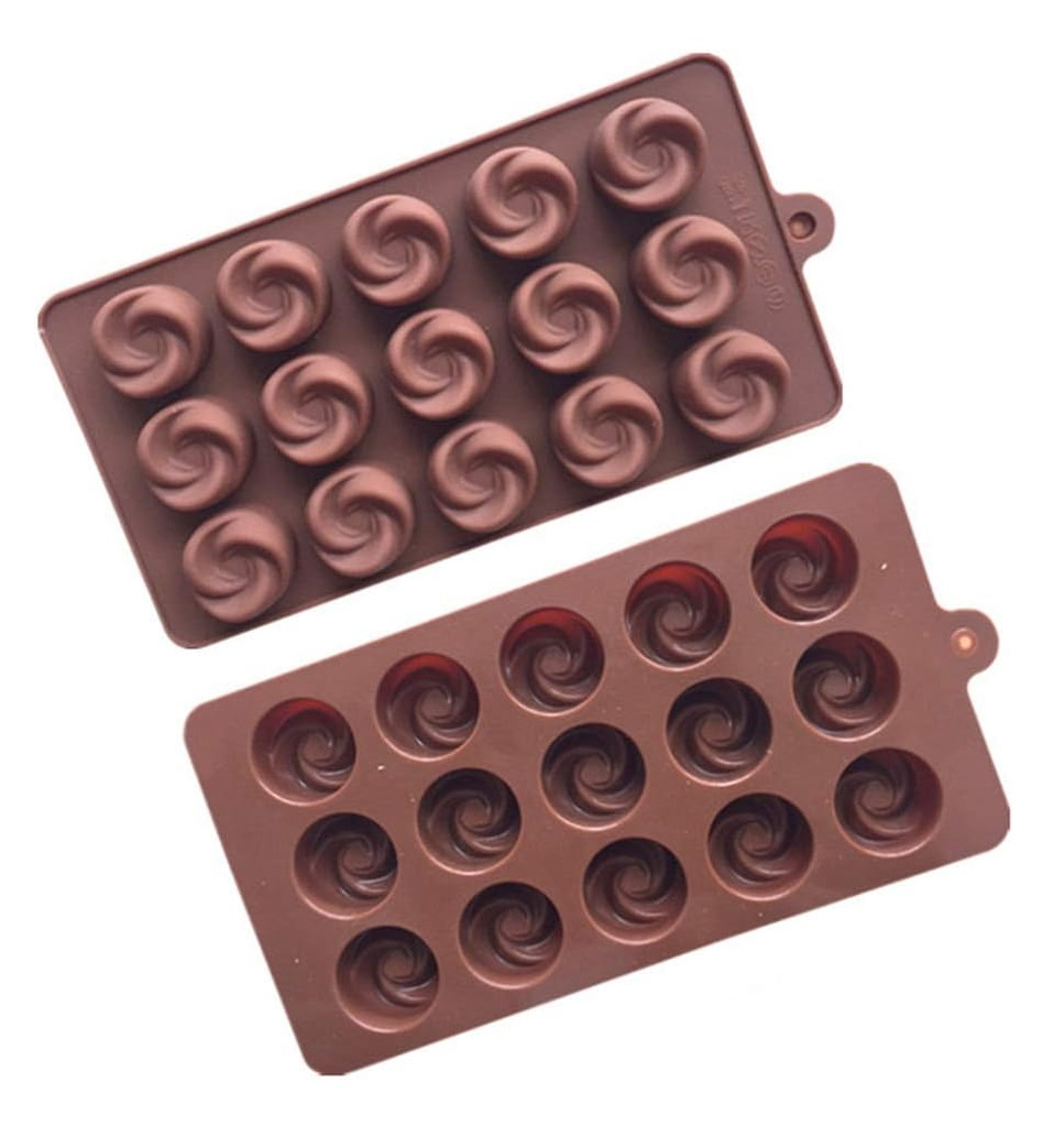 Forma Din Silicon Pentru Bomboane De Ciocolata Sau Jeleu, 15 Forme Trandafiri, 21x10.5 cm, Luxer, Forma Ciocoalata Plastic / Silicon , Matrita Ciocolata de Casa in forma de Tablete de Ciocolata [1]