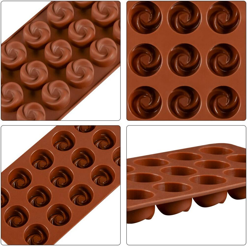 Forma Din Silicon Pentru Bomboane De Ciocolata Sau Jeleu, 15 Forme Trandafiri, 21x10.5 cm, Luxer, Forma Ciocoalata Plastic / Silicon , Matrita Ciocolata de Casa in forma de Tablete de Ciocolata [2]