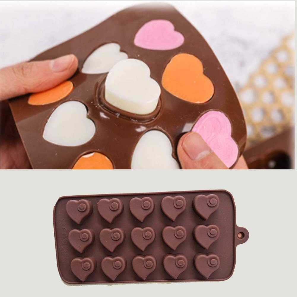Forma Din Silicon Pentru Bomboane De Ciocolata Sau Jeleuri, 15 x Praline Inimioara, 22.5x10.6 cm, Luxer [3]
