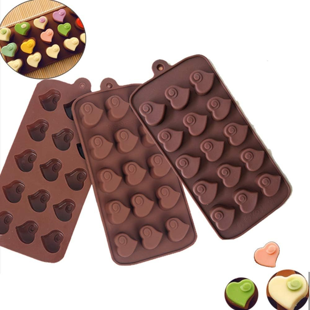 Forma Din Silicon Pentru Bomboane De Ciocolata Sau Jeleuri, 15 x Praline Inimioara, 22.5x10.6 cm, Luxer [6]