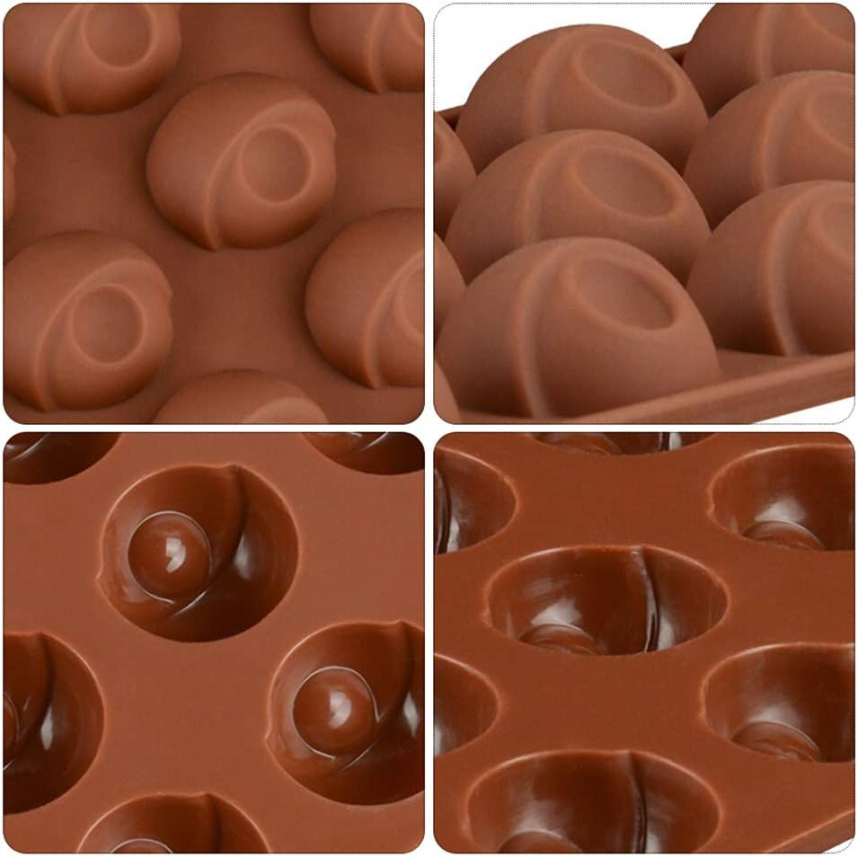 Forma Din Silicon Pentru Bomboane De Ciocolata Sau Jeleu, 15 Praline Cu Forma De Ochi, Tematica Halloween, 19.8x10.2 cm, Luxer, Forma Ciocoalata Plastic / Silicon , Matrita Ciocolata de Casa in forma de Tablete de Ciocolata [2]