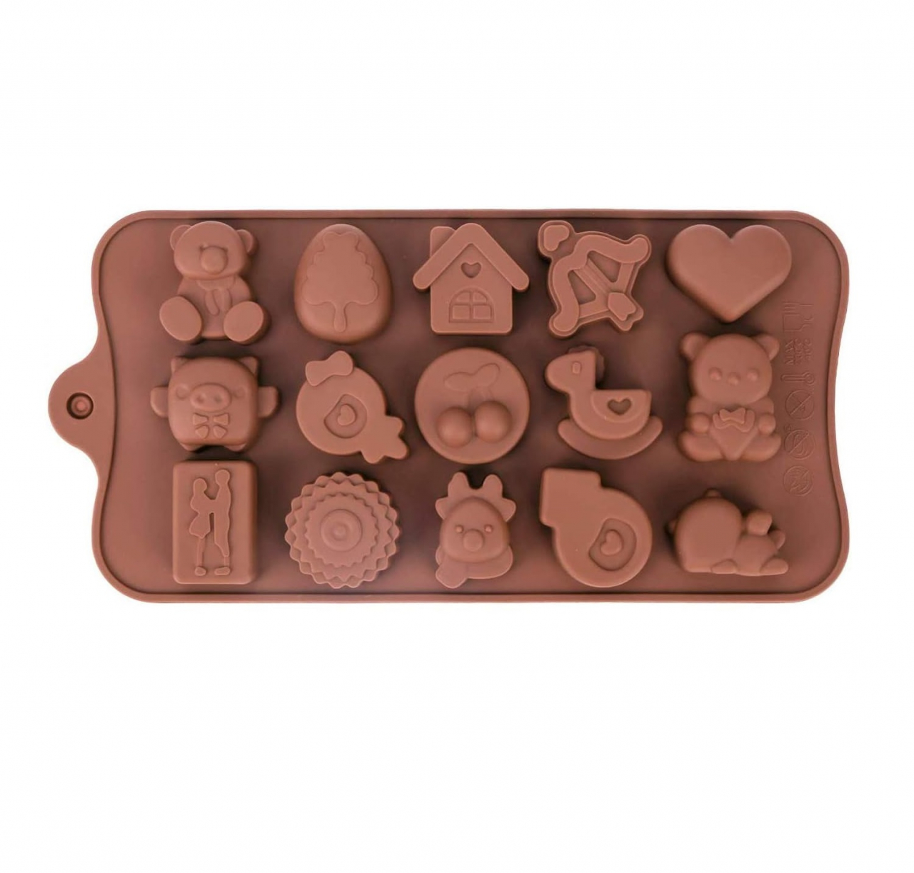 Forma Din Silicon Pentru Bomboane De Ciocolata Sau Jeleuri, 15 Figurine Jucarii, 21x10.7 cm, Luxer, Forma Ciocoalata Plastic / Silicon , Matrita Ciocolata de Casa in forma de Tablete de Ciocolata [1]