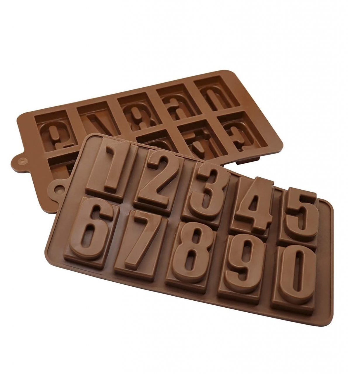 Forma Din Silicon Pentru Cifre Din Ciocolata sau Jeleu, Cifre De La 0 la 9, 20.7x11 cm, Luxer, Luxer, Forma Ciocoalata Plastic / Silicon , Matrita Ciocolata de Casa in forma de Tablete de Ciocolata [1]