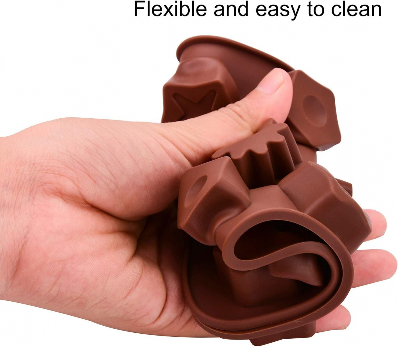Forma Din Silicon Pentru Bomboane De Ciocolata Sau Jeleuri, 14 Forme Stelute, 21.4 x10.8 cm, Luxer, Forma Ciocoalata Plastic / Silicon , Matrita Ciocolata de Casa in forma de Tablete de Ciocolata [6]