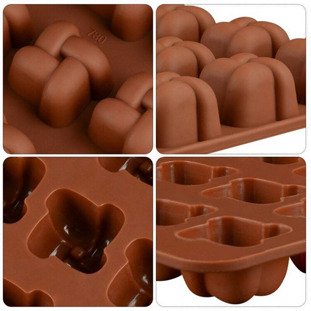 Forma Din Silicon Pentru Bomboane De Ciocolata Sau Jeleuri, 15 Forme Nod Impletit, 20.5x11 cm, Luxer, Forma Ciocoalata Plastic / Silicon , Matrita Ciocolata de Casa in forma de Tablete de Ciocolata [2]