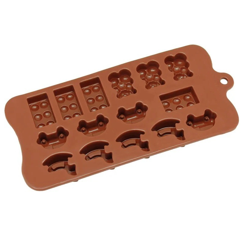 Forma Forma Din Silicon Pentru Bomboane De Ciocolata Sau Jeleuri, 4 x Forma Calut de Lemn, 4 x Forma Masinuta, 4 x Forma Lego, 3 x Forma Ursulet, 21.5x10.8 cm, Luxer, Forma Ciocoalata Plastic / Silicon , Matrita Ciocolata de Casa in forma de Tablete de Ciocolata [2]