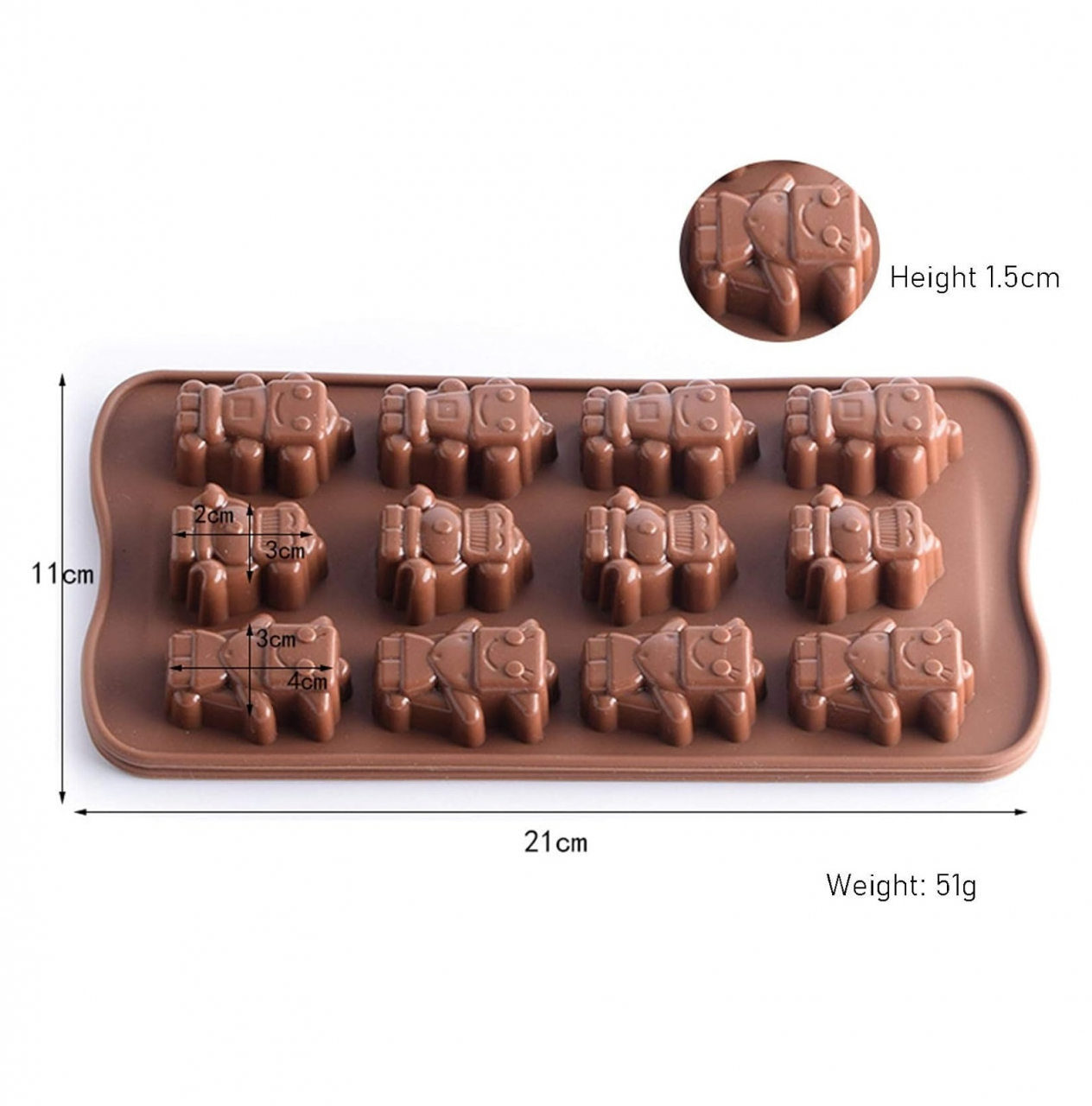 Forma Din Silicon Pentru Bomboane de Ciocolata sau Jeleuri, 15 x Forma Inimioara, 21x11 cm, Luxer, Forma Ciocoalata Plastic / Silicon , Matrita Ciocolata de Casa in forma de Tablete de Ciocolata [7]