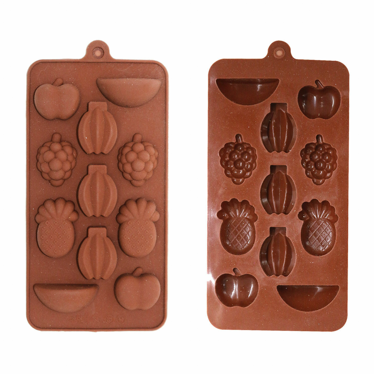 Forma Din Silicon Pentru Bomboane De Ciocolata Sau Jeleuri, 11 Forme Fructe Exotice, 21x10.5 cm, Luxer, Forma Ciocoalata Plastic / Silicon , Matrita Ciocolata de Casa in forma de Tablete de Ciocolata [2]