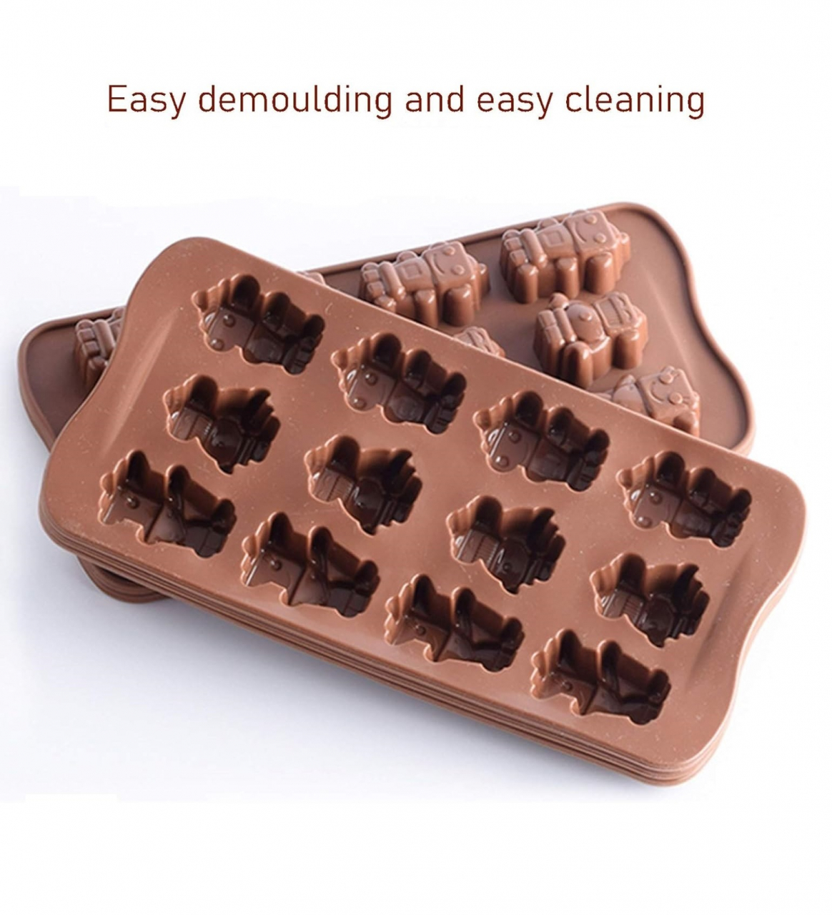 Forma Din Silicon Pentru Bomboane de Ciocolata sau Jeleuri, 15 x Forma Inimioara, 21x11 cm, Luxer, Forma Ciocoalata Plastic / Silicon , Matrita Ciocolata de Casa in forma de Tablete de Ciocolata [3]