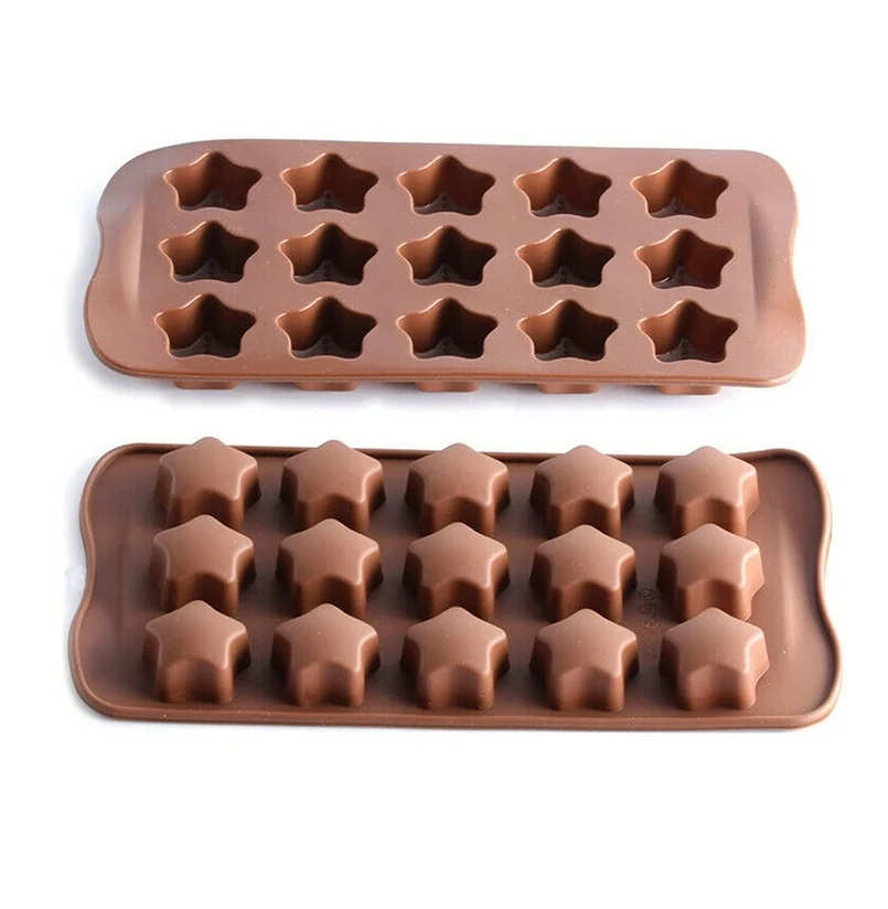 Forma Din Silicon Pentru Bomboane de Ciocolata sau Jeleuri, 15 x Forma Steluta, 21x10 cm, Luxer, Forma Ciocoalata Plastic / Silicon , Matrita Ciocolata de Casa in forma de Tablete de Ciocolata [2]