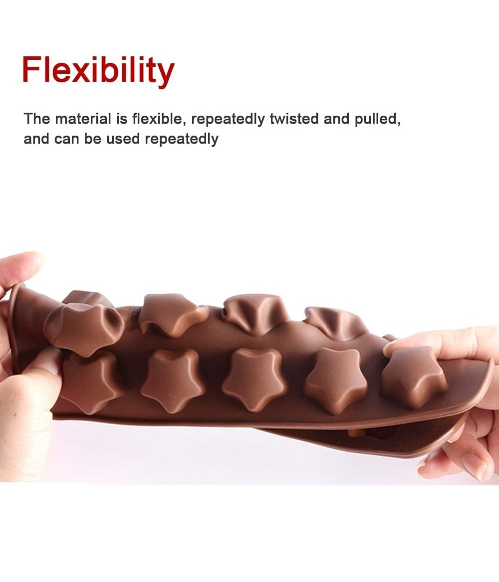 Forma Din Silicon Pentru Bomboane de Ciocolata sau Jeleuri, 15 x Forma Steluta, 21x10 cm, Luxer, Forma Ciocoalata Plastic / Silicon , Matrita Ciocolata de Casa in forma de Tablete de Ciocolata [3]