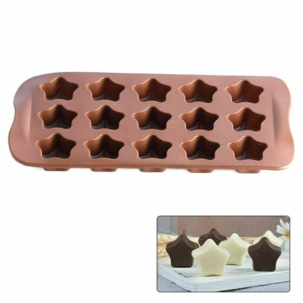 Forma Din Silicon Pentru Bomboane de Ciocolata sau Jeleuri, 15 x Forma Steluta, 21x10 cm, Luxer, Forma Ciocoalata Plastic / Silicon , Matrita Ciocolata de Casa in forma de Tablete de Ciocolata [7]
