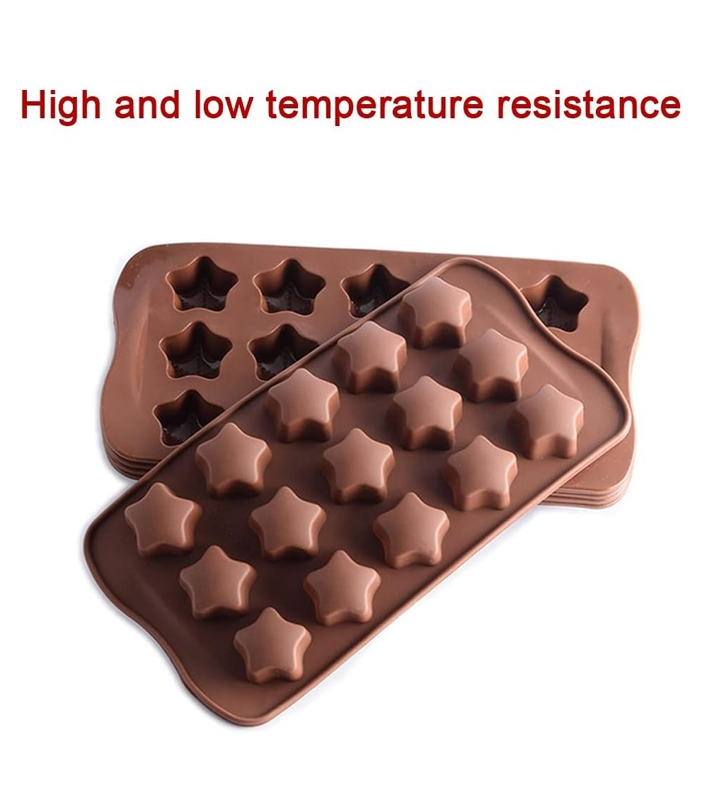 Forma Din Silicon Pentru Bomboane de Ciocolata sau Jeleuri, 15 x Forma Steluta, 21x10 cm, Luxer, Forma Ciocoalata Plastic / Silicon , Matrita Ciocolata de Casa in forma de Tablete de Ciocolata [4]