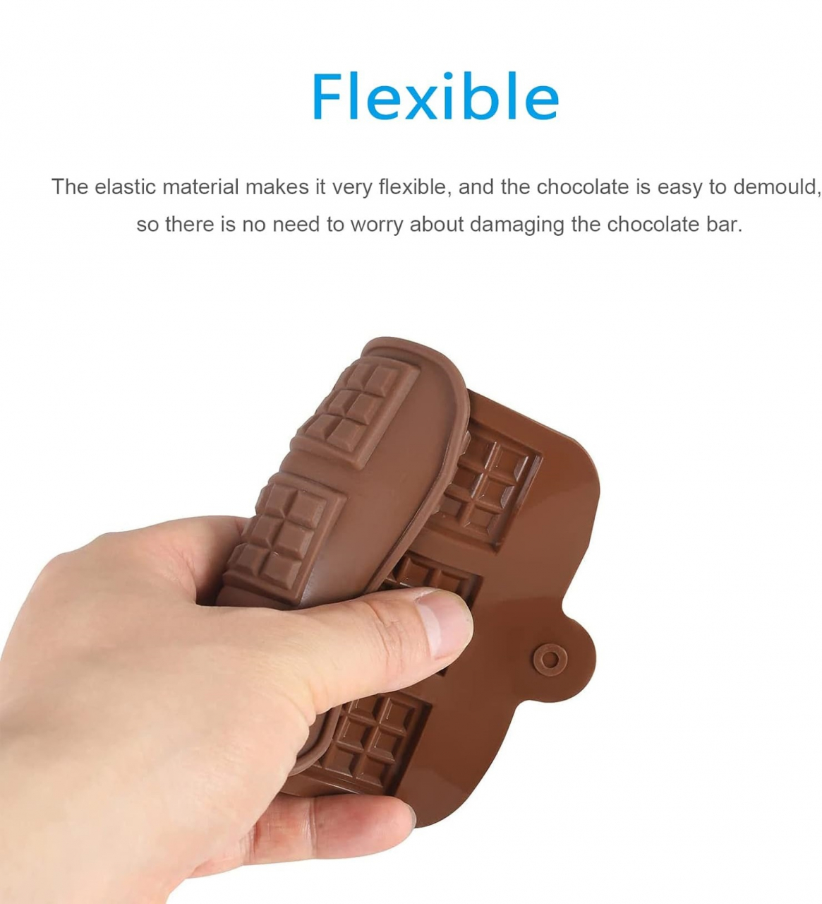 Forma Din Silicon Pentru Bomboane De Ciocolata Sau Jeleuri, 12 x Forma Mini Ciocolata, 22.5x10.5 cm, Luxer, Forma Ciocoalata Plastic / Silicon , Matrita Ciocolata de Casa in forma de Tablete de Ciocolata [12]