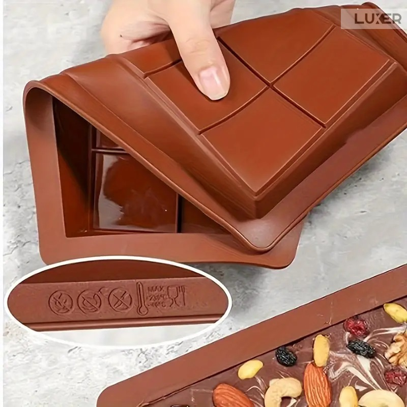 Forma Din Silicon Pentru Ciocolata Dubai De Casa cu Adancime 2 cm, Tableta Cu 5x2 Patratele, 25.3x13.6 cm, Luxer [8]