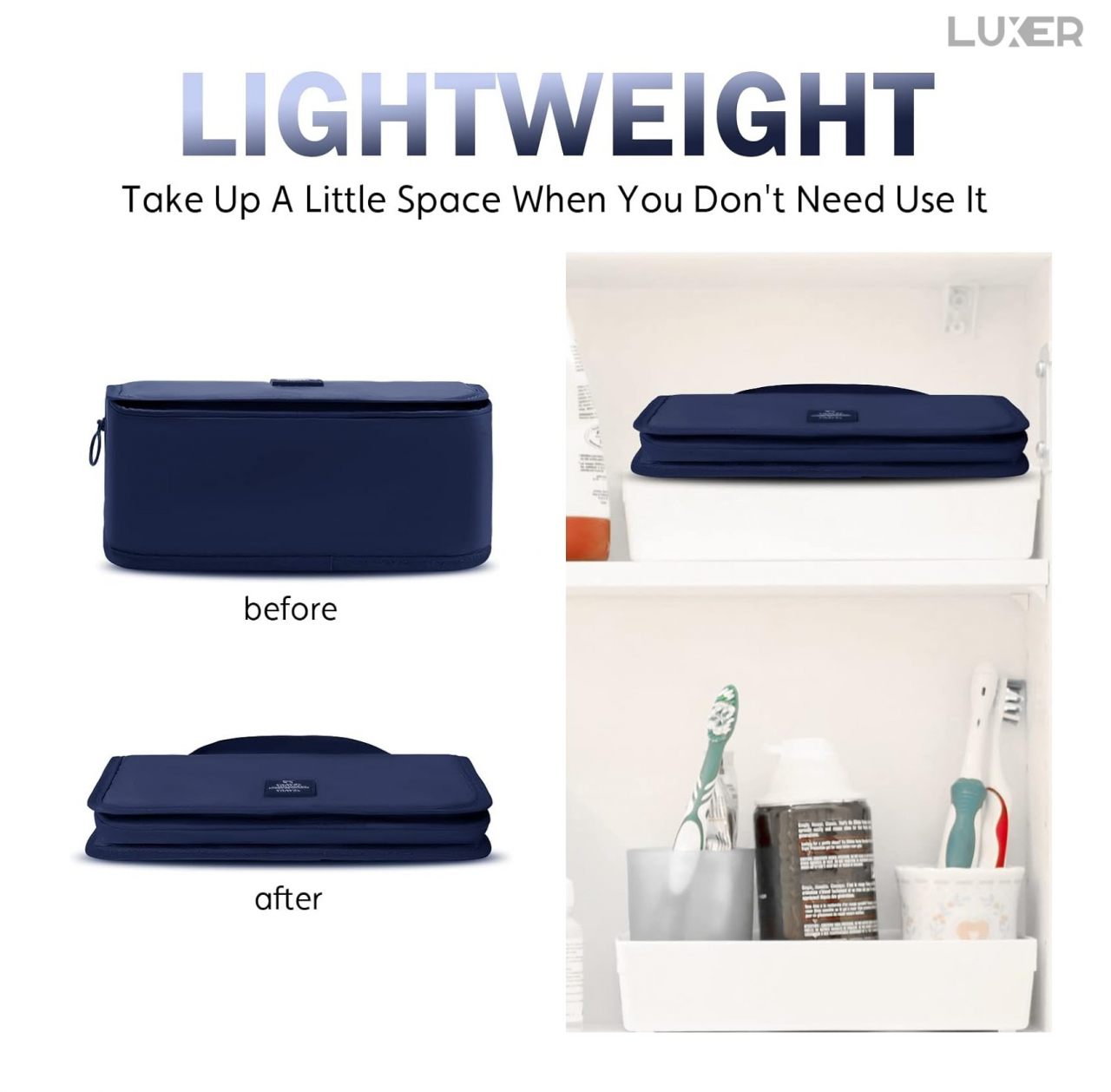 Geanta De Cosmetice Pentru Calatorii Tip Organizator Suspendabil Luxer, Impermeabila, Dimensiuni 24x19x9 cm, Culoare Navy Blue/Red Wine/ Gray [5]