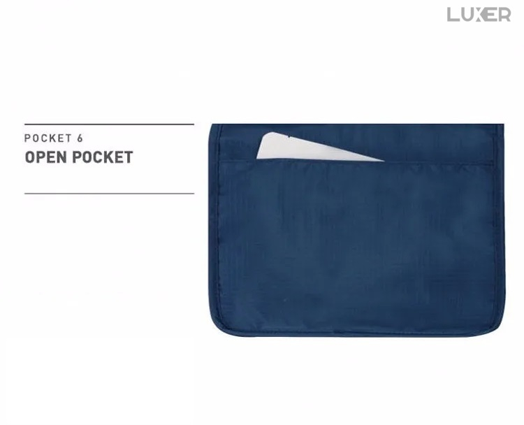 Geanta De Cosmetice Pentru Calatorii Tip Organizator Suspendabil Luxer, Impermeabila, Dimensiuni 24x19x9 cm, Culoare Navy Blue/Red Wine/ Gray [14]