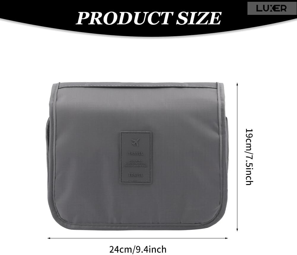 Geanta De Cosmetice Pentru Calatorii Tip Organizator Suspendabil Luxer, Impermeabila, Dimensiuni 24x19x9 cm, Culoare Navy Blue/Red Wine/ Gray [9]