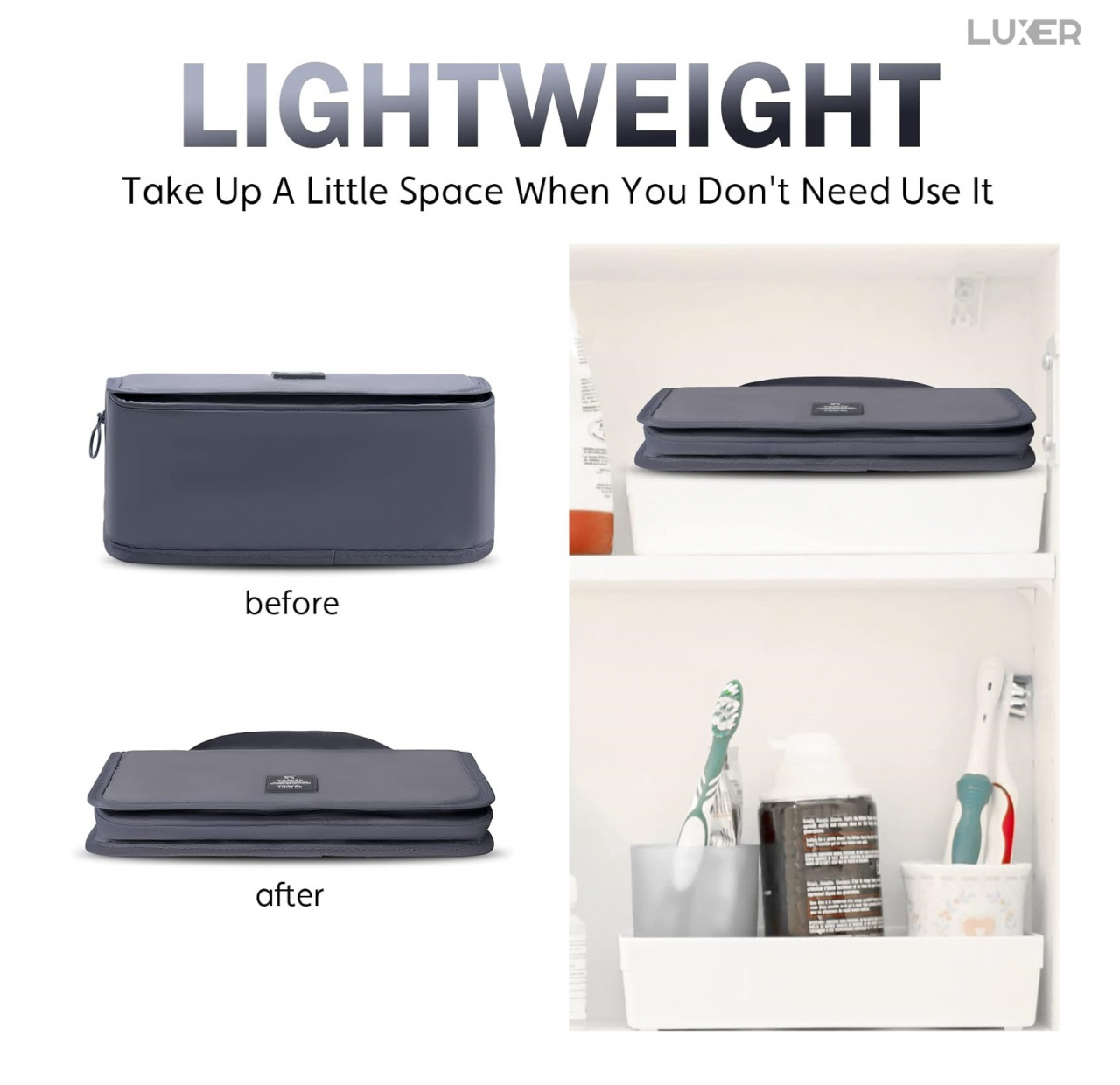 Geanta De Cosmetice Pentru Calatorii Tip Organizator Suspendabil Luxer, Impermeabila, Dimensiuni 24x19x9 cm, Culoare Navy Blue/Red Wine/ Gray [13]