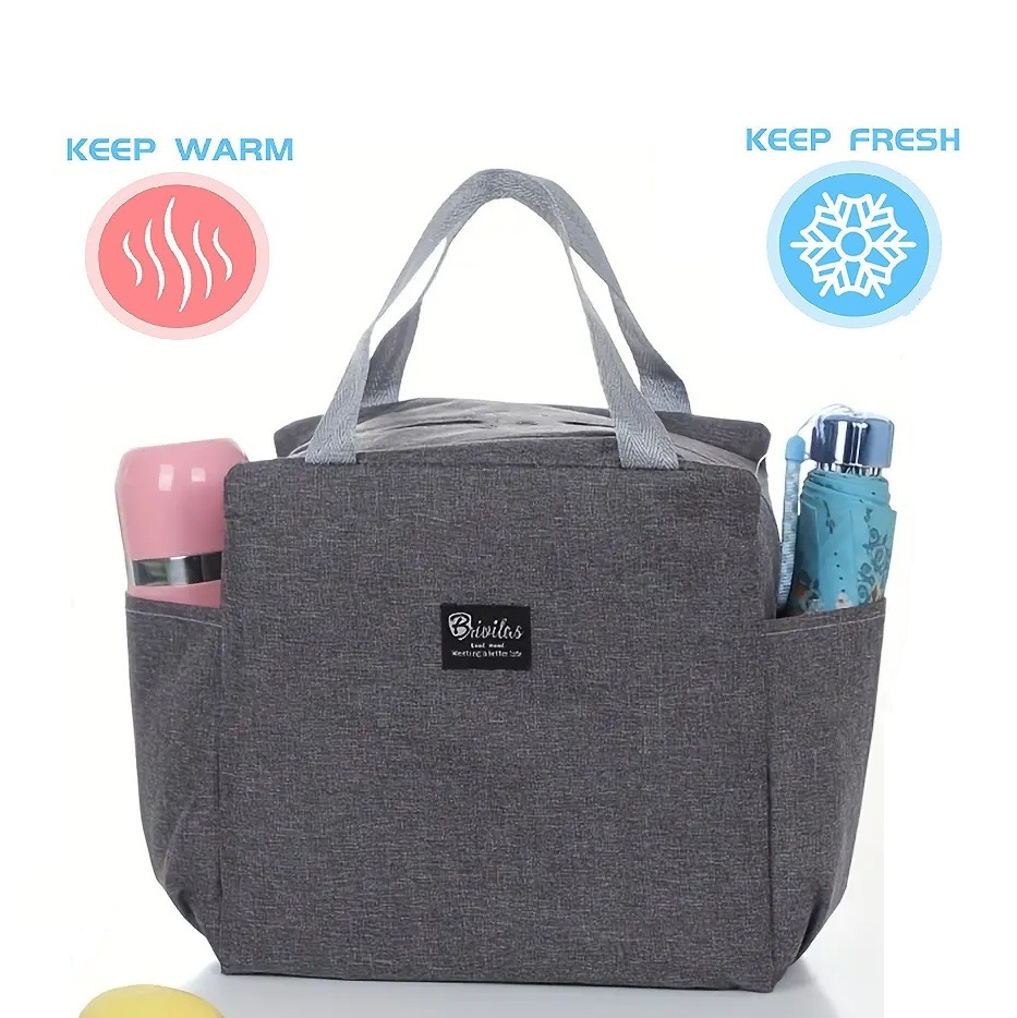 Geantă termoizolantă Gri Luxer, rezistentă la apă, pentru păstrarea alimentelor și băuturilor calde 3–4 ore și reci până la 5 ore. [1]