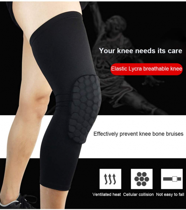 Genunchiera Elastica cu Tampon de Protectie Luxer, Unisex, 46 cm, genunchiere ortopedice decathlon pentru baschet volei handbal nike tarmak compresive nike pentru suport al genunchiului si al ligamentelor medicale ieftin luxer [6]