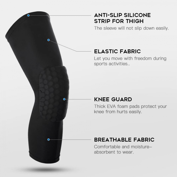 Genunchiera Elastica cu Tampon de Protectie Luxer, Unisex, 46 cm, genunchiere ortopedice decathlon pentru baschet volei handbal nike tarmak compresive nike pentru suport al genunchiului si al ligamentelor medicale ieftin luxer [3]