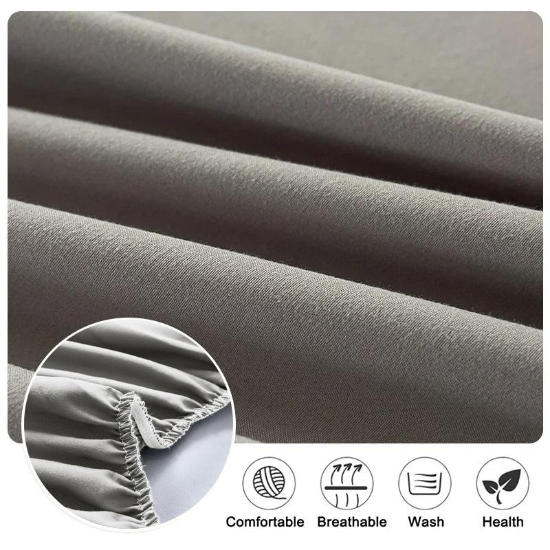 Husă de pat impermeabilă Luxer gri, pentru protecția saltelei 180x200 cm, lavabilă, respirabilă și cu elastic pentru fixare sigură. [9]