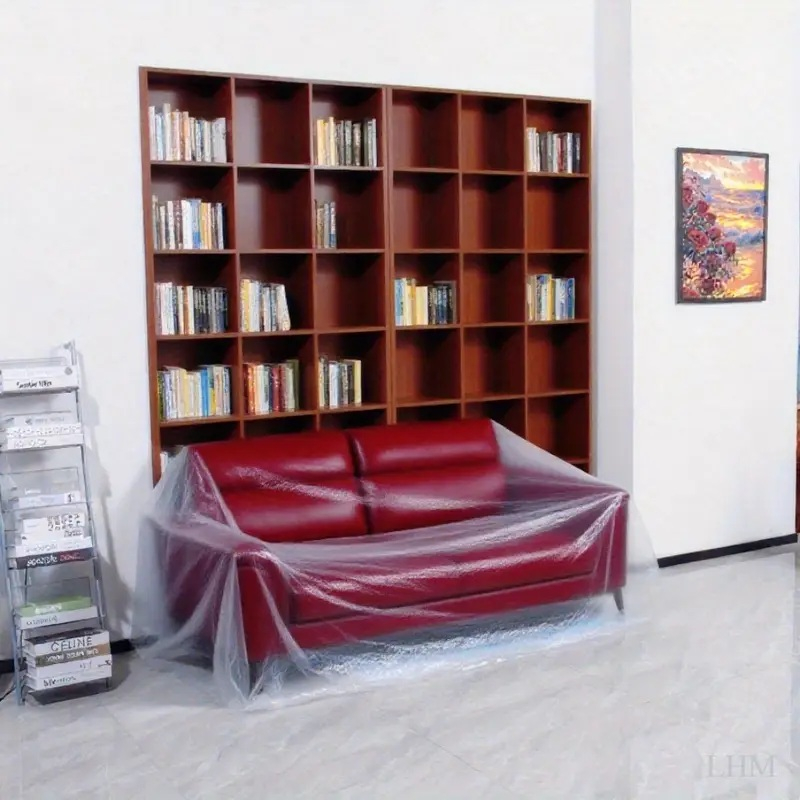 Husă de protecție transparentă Luxer pentru canapele cu 3 locuri, antipraf, ideală pentru renovări, mutări sau depozitare, cu benzi elastice de fixare. [3]