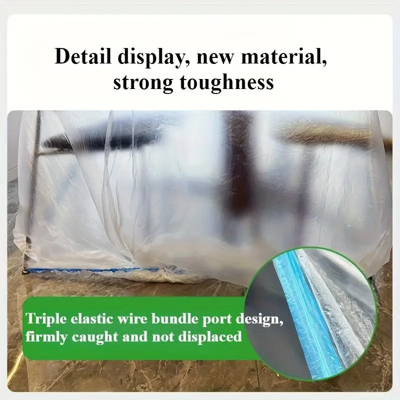 Husă de protecție transparentă Luxer pentru canapele cu 3 locuri, antipraf, ideală pentru renovări, mutări sau depozitare, cu benzi elastice de fixare. [7]