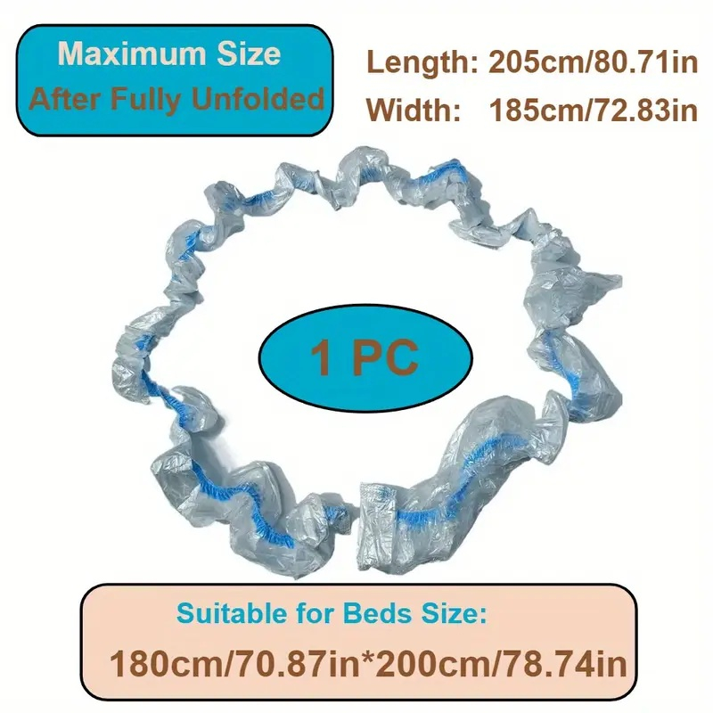Husă de protecție transparentă Luxer pentru pat de 180x200 cm, antipraf și rezistentă, ideală pentru renovări, zugrăveli și depozitare mobilier. [8]
