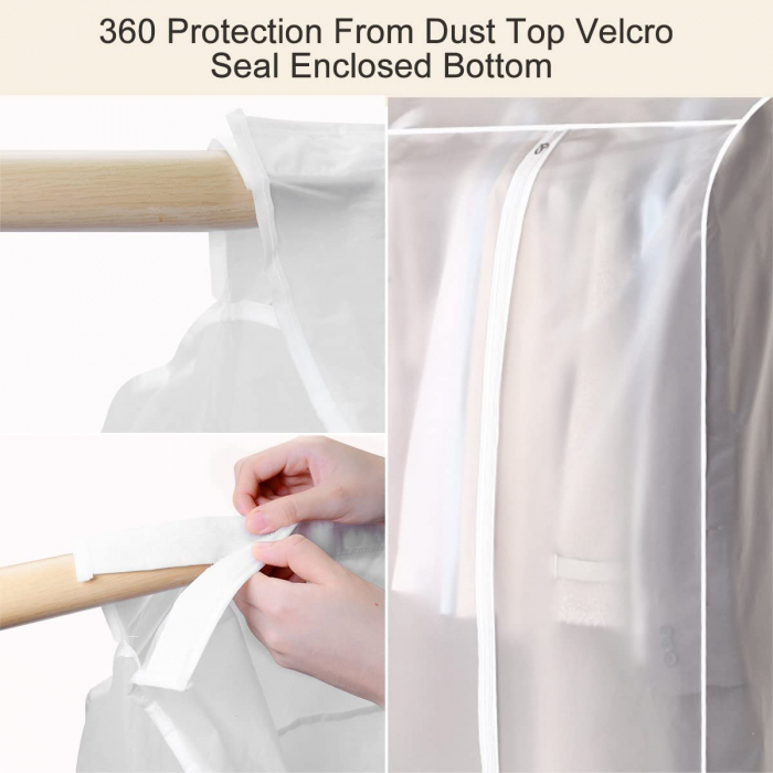 Husa Impermeabila Pentru Protectie Haine In Dulap/Dressing, Cu 2 Fermoare, Lungime 100 cm, Latime 50 cm, Inaltime 120 cm, Alb Transparent, LuxerHusa Impermeabila Pentru Protectie Haine huse haine groase blana pentru depozitare, haina piele, husa haine ieftina dedeman emag jysk leroy merlin transparenta cu fermoar auchan carrefour luxer [5]