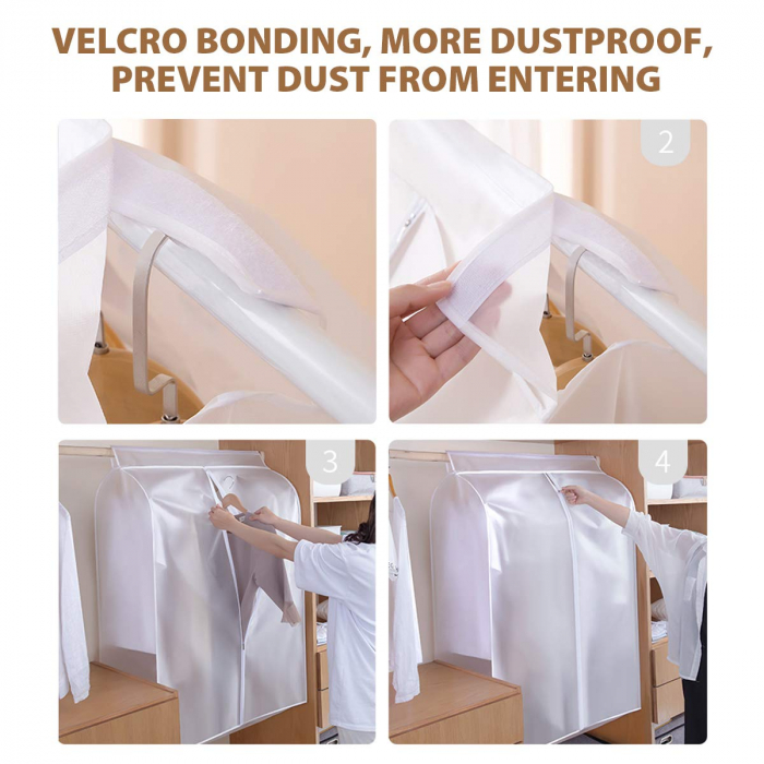 Husa Impermeabila Pentru Protectie Haine In Dulap/Dressing, Cu 2 Fermoare, Lungime 100 cm, Latime 50 cm, Inaltime 120 cm, Alb Transparent, LuxerHusa Impermeabila Pentru Protectie Haine huse haine groase blana pentru depozitare, haina piele, husa haine ieftina dedeman emag jysk leroy merlin transparenta cu fermoar auchan carrefour luxer [3]