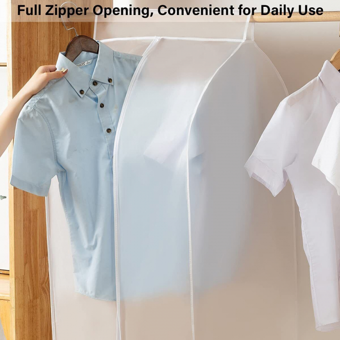 Husa Impermeabila Pentru Protectie Haine In Dulap/Dressing, Cu Fermoar, Lungime 80 cm, Latime 50 cm, Inaltime 90 cm, Alb Transparent, Luxer, huse haine groase blana pentru depozitare, haina piele, husa haine ieftina dedeman emag jysk leroy merlin transparenta cu fermoar auchan carrefour luxer [2]