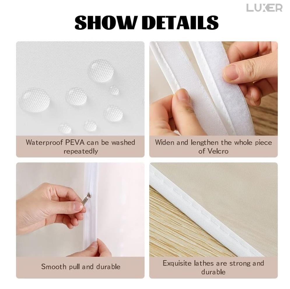 Husa Impermeabila Pentru Protectie Haine In Dulap/Dressing, Cu Fermoar, Lungime 60 cm, Latime 50 cm, Inaltime 150 cm, Alb Transparent, Luxer, huse haine groase blana pentru depozitare, haina piele, husa haine ieftina dedeman emag jysk leroy merlin transparenta cu fermoar auchan carrefour luxer [9]