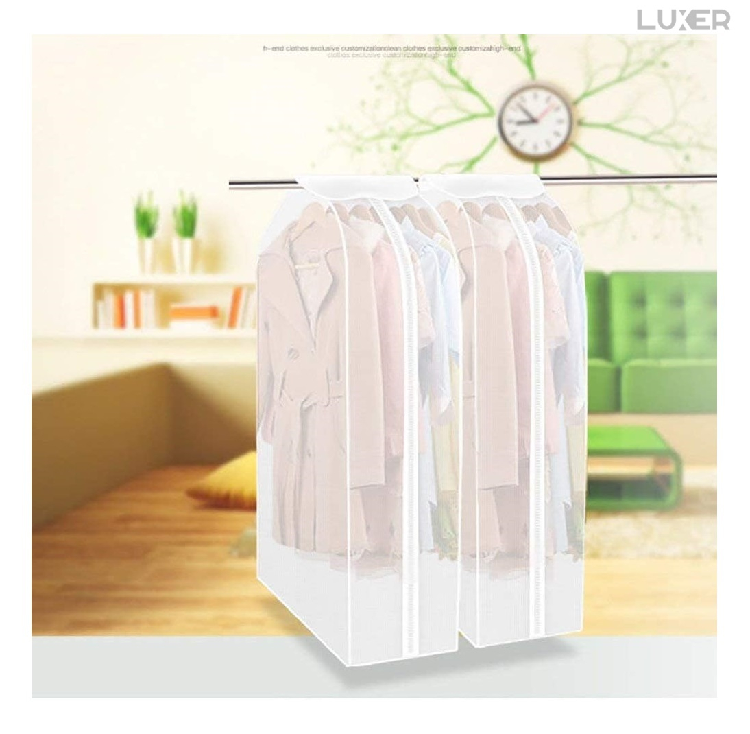 Husa Impermeabila Pentru Protectie Haine In Dulap/Dressing, Cu Fermoar, Lungime 60 cm, Latime 50 cm, Inaltime 150 cm, Alb Transparent, Luxer, huse haine groase blana pentru depozitare, haina piele, husa haine ieftina dedeman emag jysk leroy merlin transparenta cu fermoar auchan carrefour luxer [5]