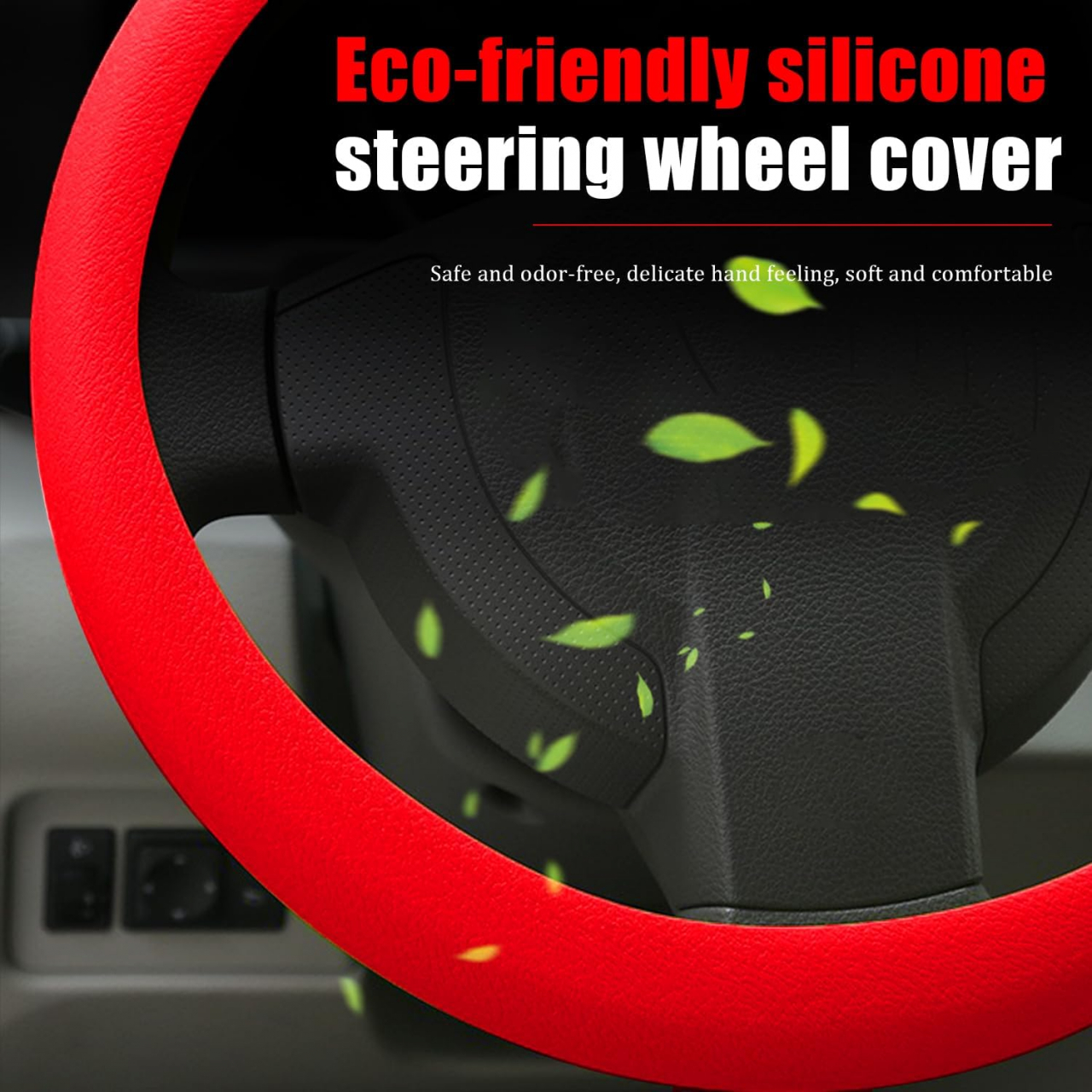Husa Volan Silicon Elastica Universala pentru Dacia Bmw Golf Audi Renault Logan Opel Vw Ford Passat Skoda Hyundai Mazda Neagra Gri Rosu Roz Bej Maro Albastru Verde Antiderapanta e90 f10 e46 Ieftina Luxer [2]