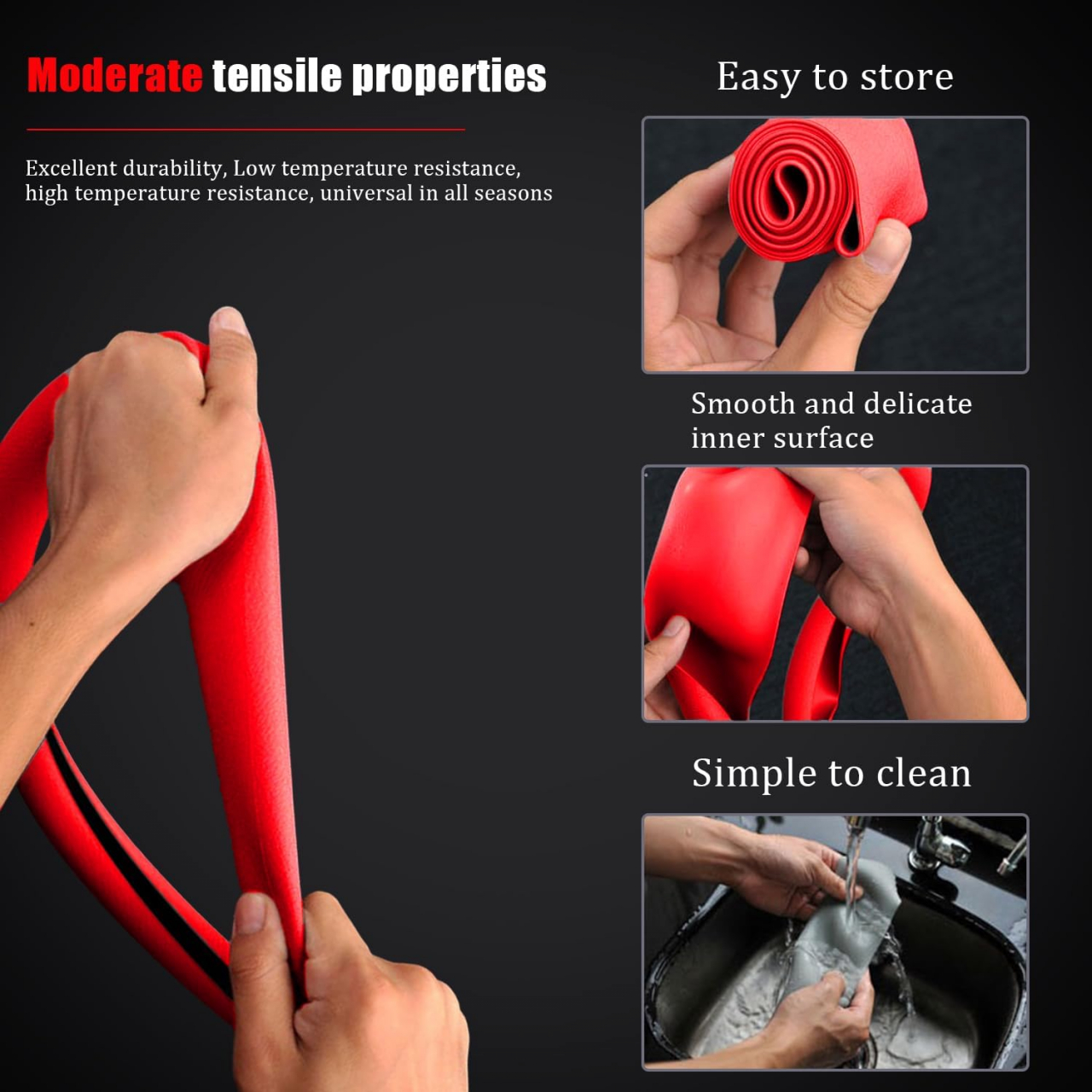 Husa Volan Silicon Elastica Universala pentru Dacia Bmw Golf Audi Renault Logan Opel Vw Ford Passat Skoda Hyundai Mazda Neagra Gri Rosu Roz Bej Maro Albastru Verde Antiderapanta e90 f10 e46 Ieftina Luxer [3]