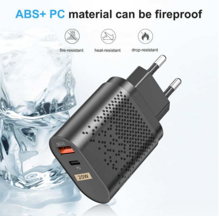 Incarcator Priza Inteligent Fast Charge Luxer, 1 port USB 3.0 si 1 port USB Type C Negru/Alb , incarcator universal priza convertor priza de calatorie usb usb c altex samsung iphone 13 apple watch dedeman 20w white/black fast charge ieftin protectie supraincalzire flanco emag luxer [4]