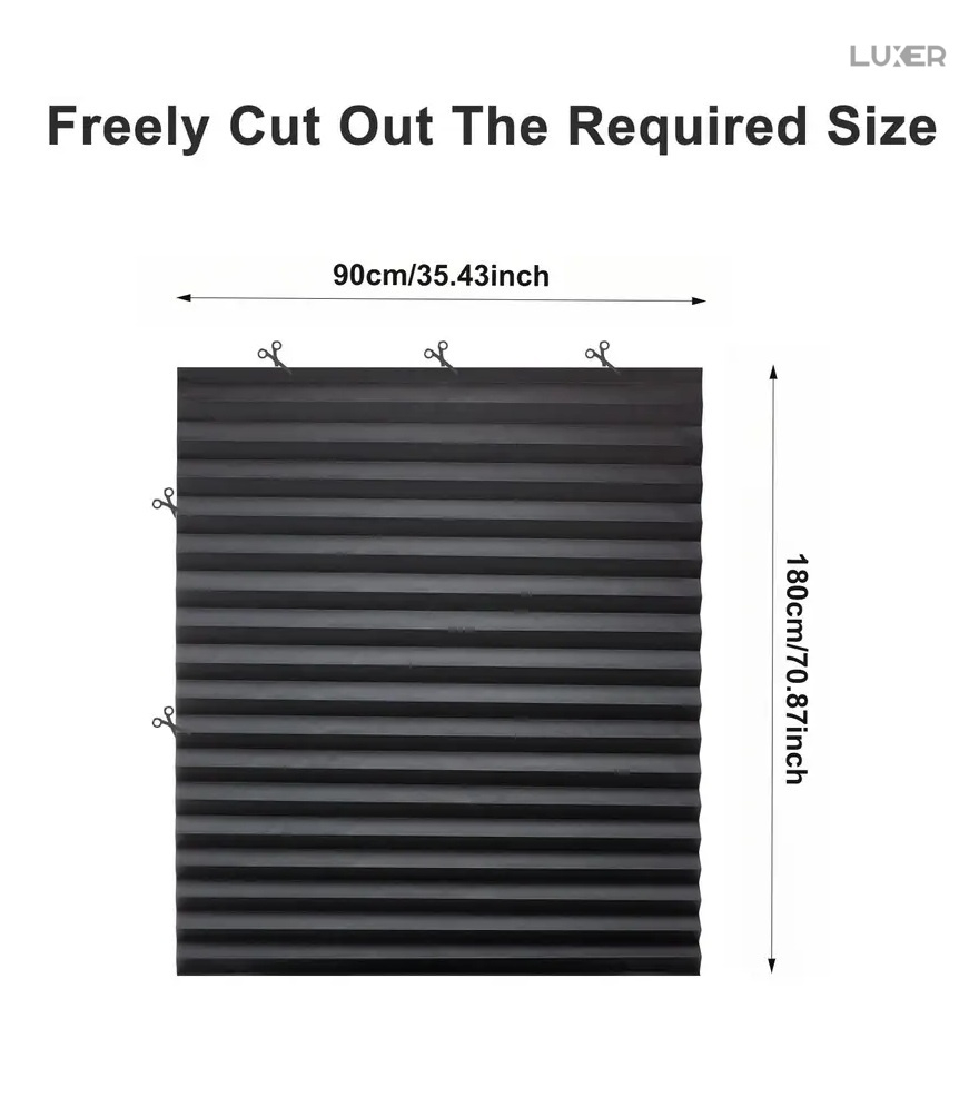 Jaluzea Plisata cu Sistem de Prindere Autoadeziv Luxer, Dimensiuni 90x180 cm, Negru, jaluzele geamuri mansarda rulou dedeman velux leroy merlin pentru ferestre interior hornbach ieftine luxer [12]
