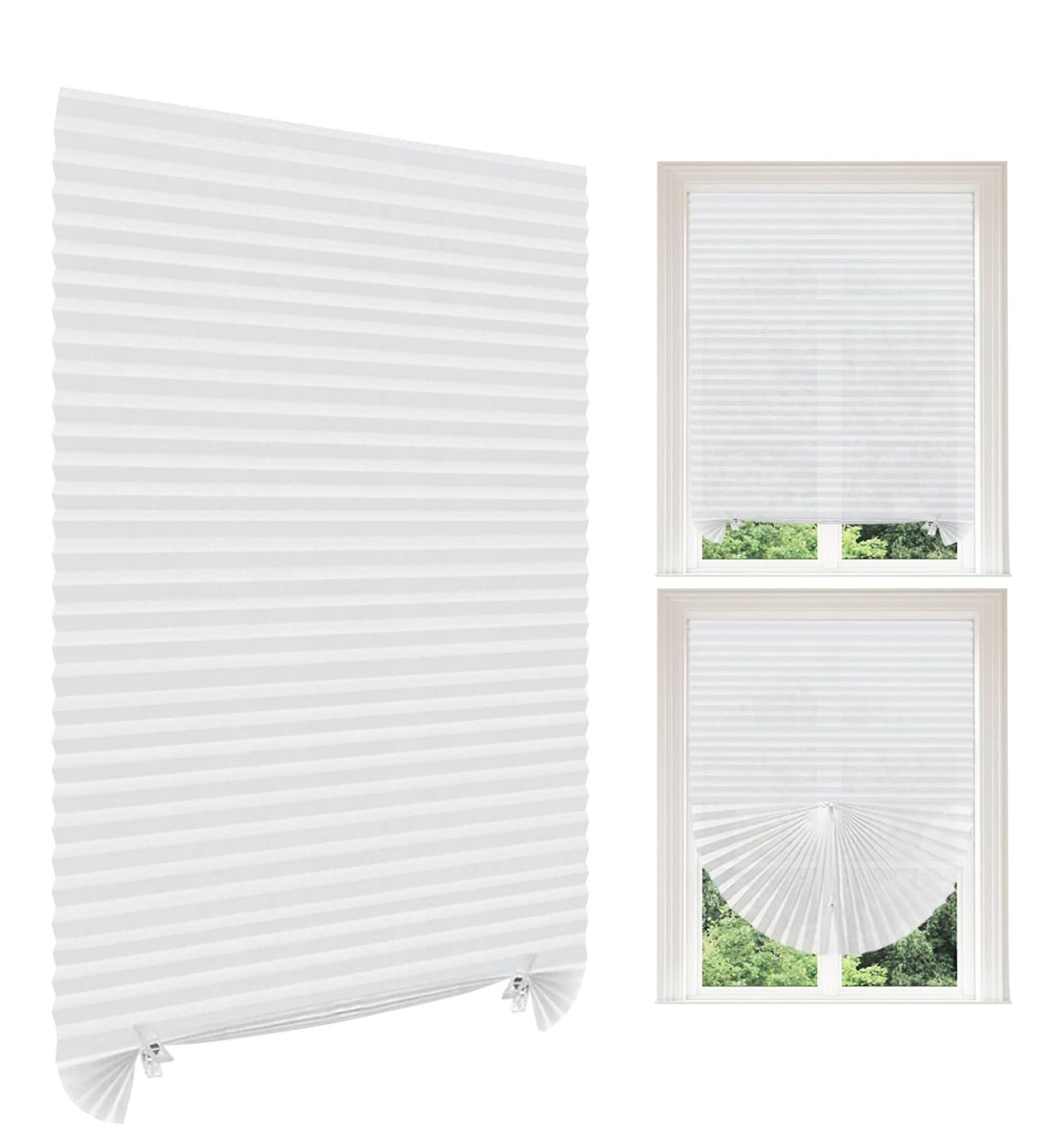 Jaluzea Plisata cu Sistem de Prindere Autoadeziv Luxer, Dimensiuni 90x180 cm, Alb, jaluzele geamuri mansarda rulou dedeman velux leroy merlin pentru ferestre interior hornbach ieftine luxer [1]