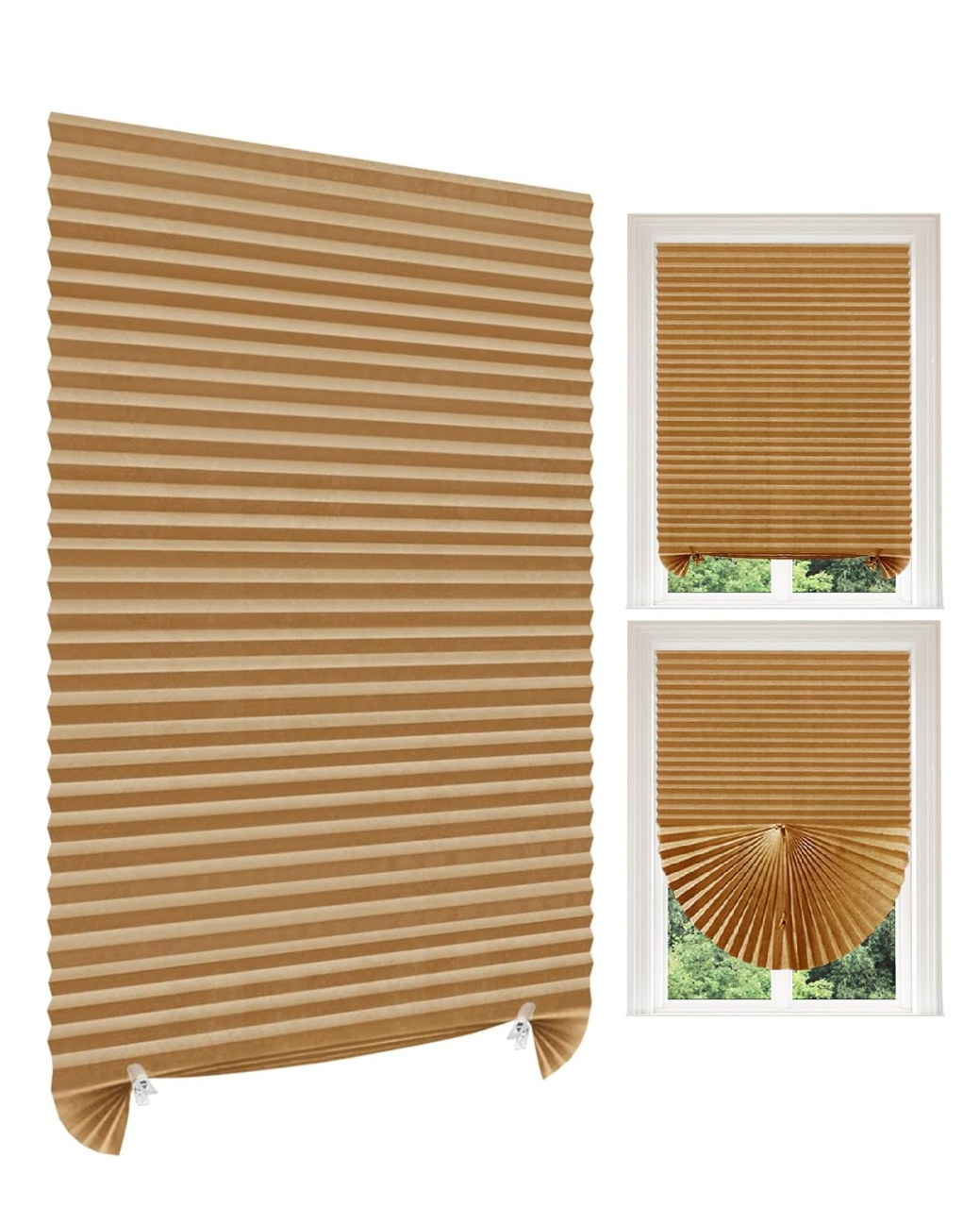 Jaluzea Plisata cu Sistem de Prindere Autoadeziv Luxer, Dimensiuni 90x180 cm, Nude, jaluzele geamuri mansarda rulou dedeman velux leroy merlin pentru ferestre interior hornbach ieftine luxer [1]