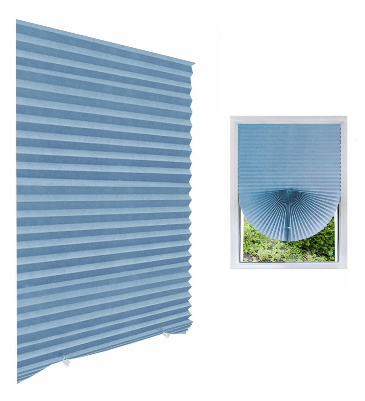 Jaluzea Plisata cu Sistem de Prindere Autoadeziv Luxer, Dimensiuni 150X60 cm, Albastru, jaluzele geamuri mansarda rulou dedeman velux leroy merlin pentru ferestre interior hornbach ieftine luxer [1]