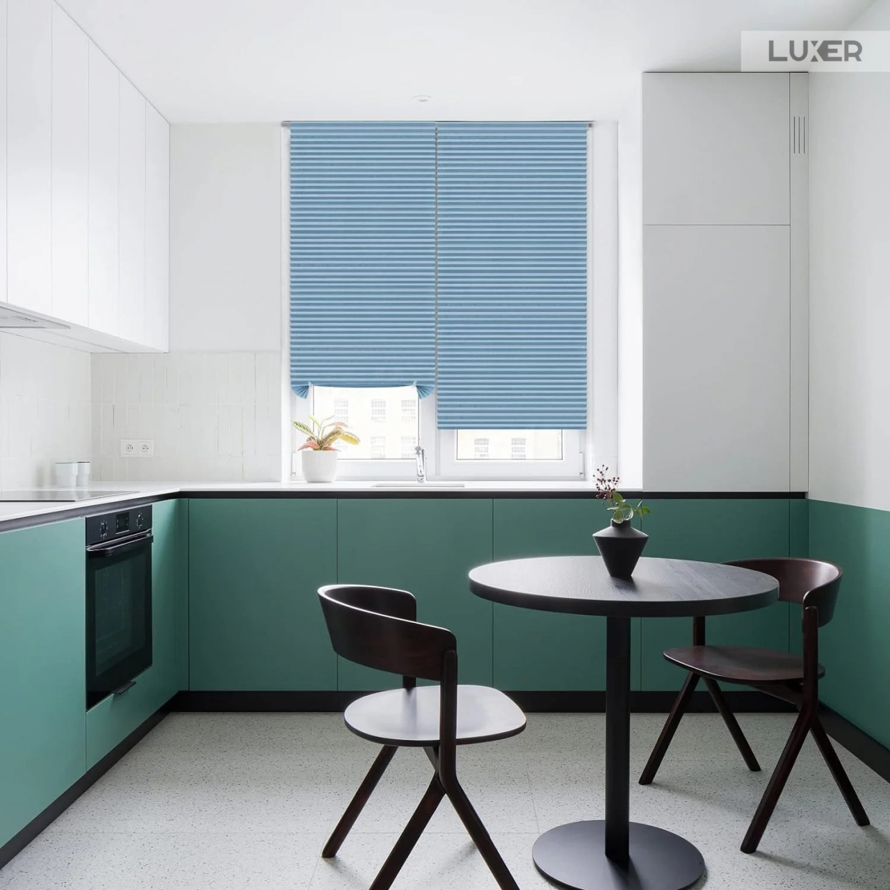 Set 2 Jaluzele Plisate cu Sistem de Prindere Autoadeziv Luxer, Dimensiuni 150X60 cm, Albastru, jaluzele geamuri mansarda rulou dedeman velux leroy merlin pentru ferestre interior hornbach ieftine luxer [4]