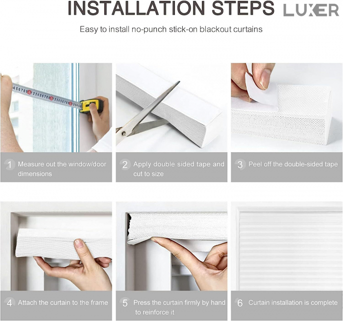 Jaluzele Plisata cu Sistem de Prindere Autoadeziv Luxer, Dimensiuni 150X60 cm, Alb, jaluzele geamuri mansarda rulou dedeman velux leroy merlin pentru ferestre interior hornbach ieftine luxer+ [18]